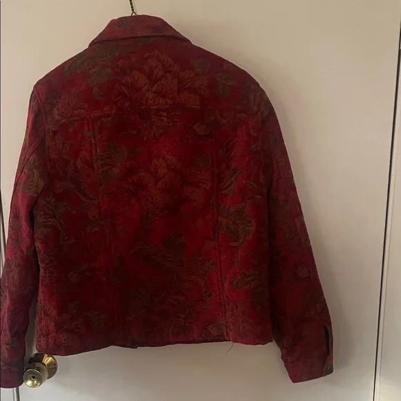 Coldwater Creek Red and Green Floral Blazer - Picture 2 of 4